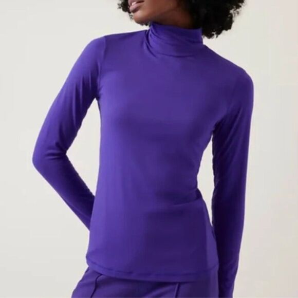 ATHLETA Essential Turtleneck Top Purple Size Medium - Picture 1 of 8